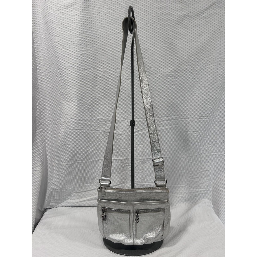 Brighton silver leather purse crossbody women's